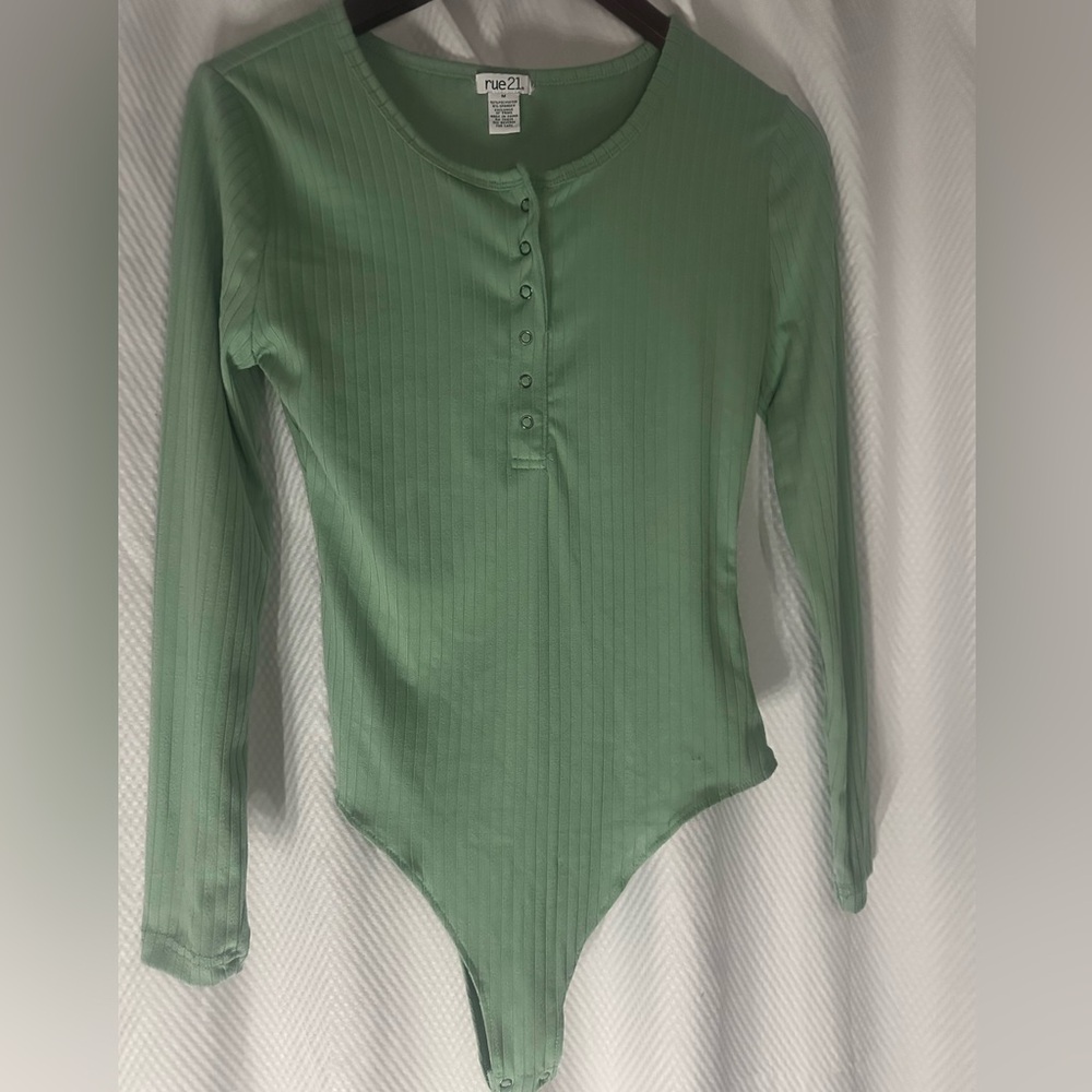 Rue21 Sage Green Fitted Bodysuit